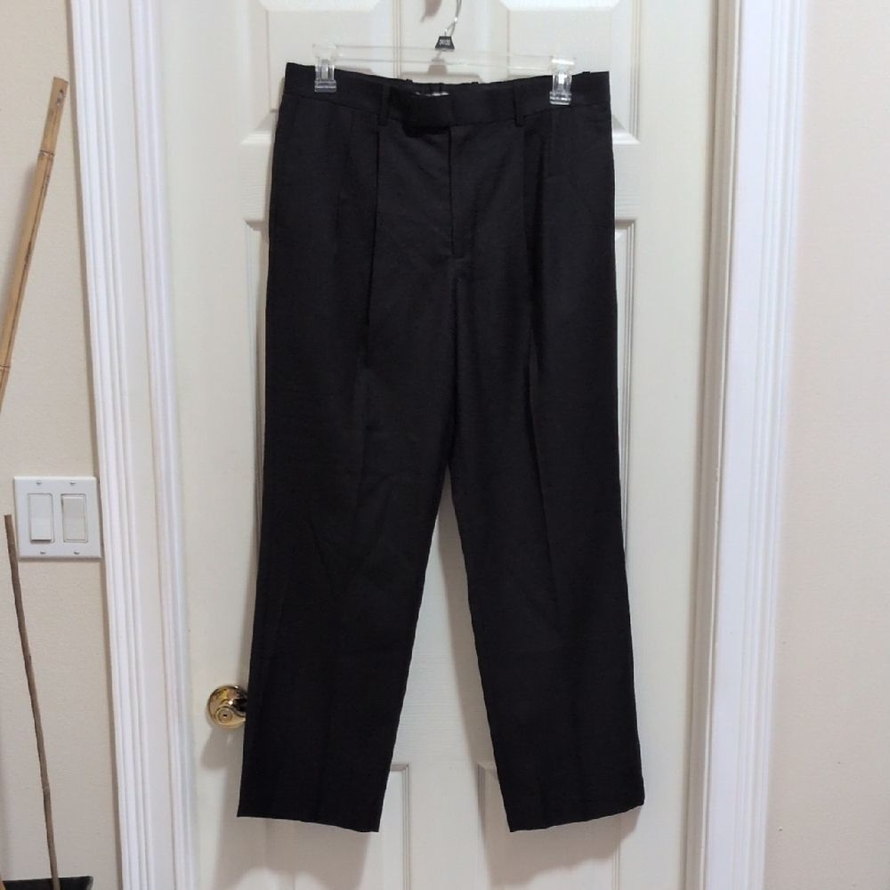 Perry Ellis Portfolio Men's Black Pleated Front Dress Pants Size 38/30